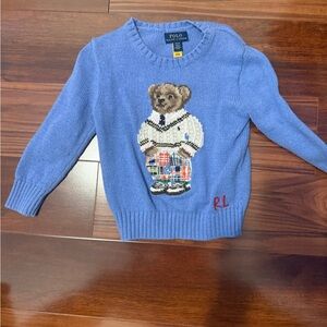 Polo by Ralph Lauren Blue Sweater with Bear Design